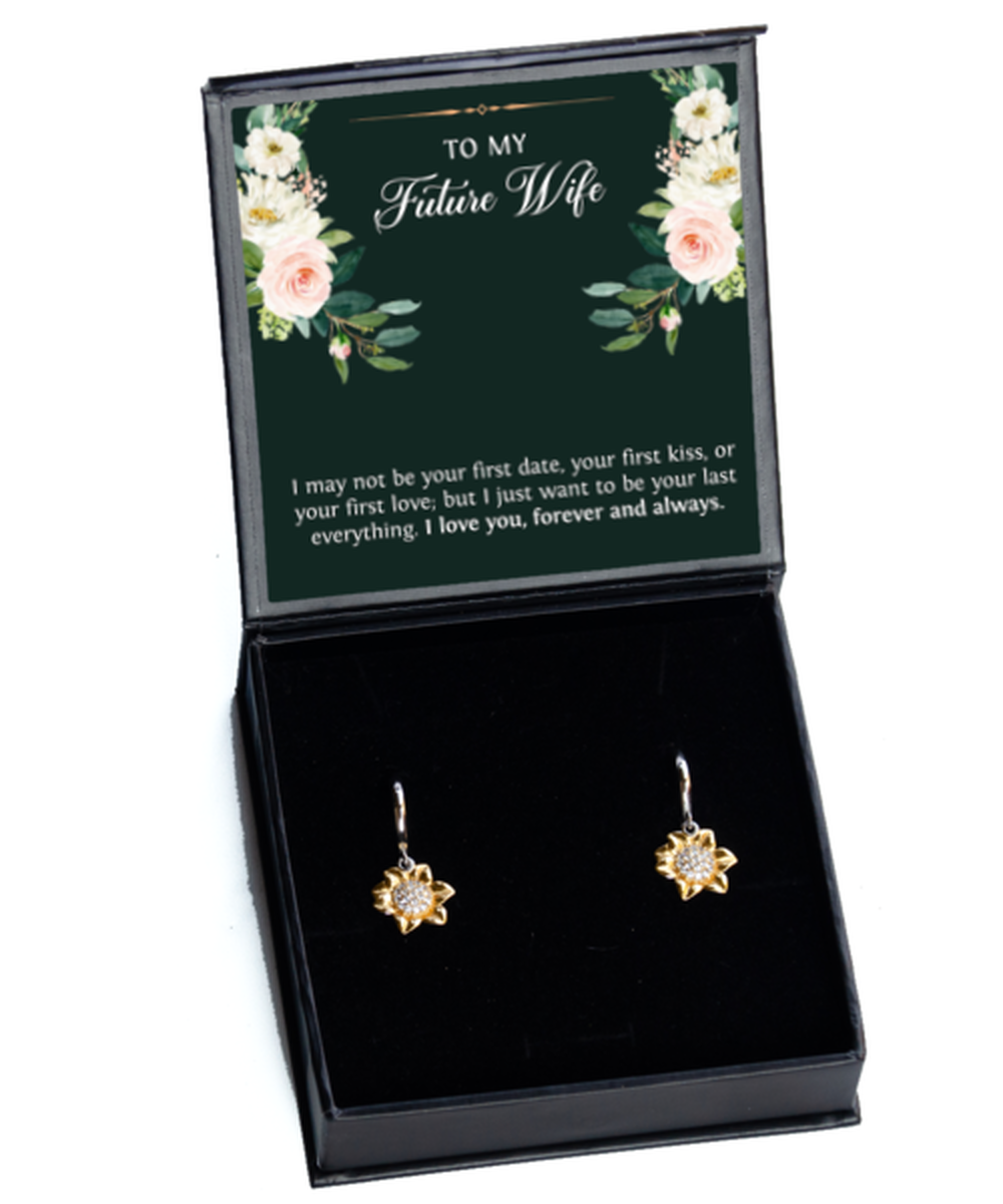 Wedding Bride Gifts from Groom, To My Future Wife, Sunflower Earrings, Engagement Jewelry For Wife