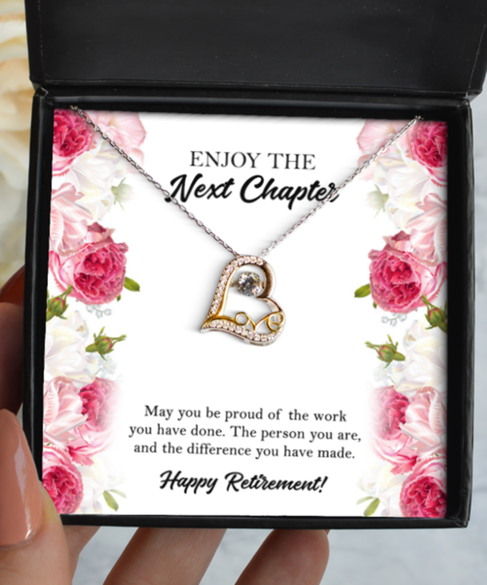 Retirement Gifts, Happy Retirement, Happy Retirement Love Dancing Necklace For Women, Retirement Party Favor From Friends Coworkers