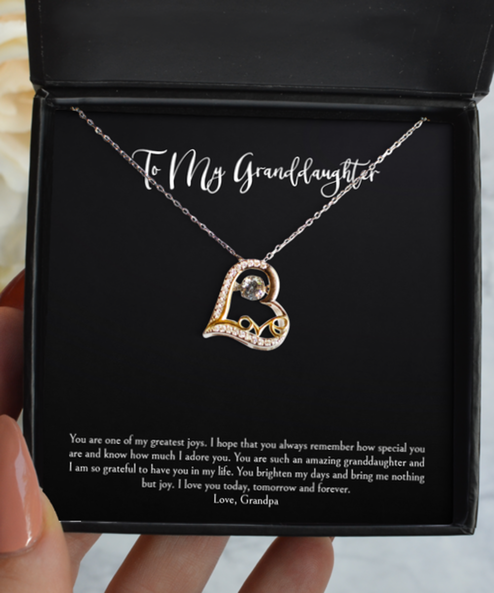 To My Granddaughter Gifts, You Brighten My Days, Love Dancing Necklace For Women, Birthday Jewelry Gifts From Grandpa