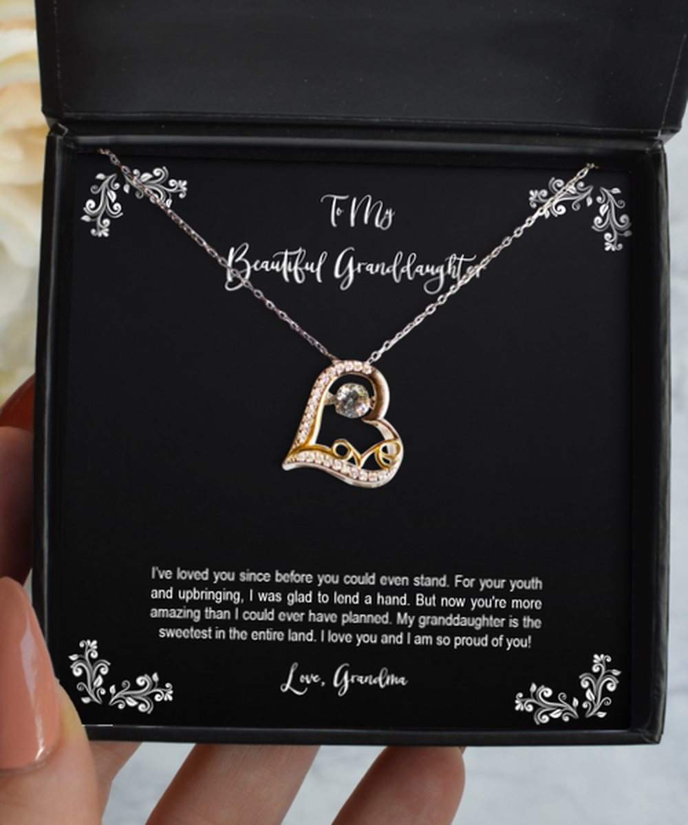 To My Granddaughter Gifts, I Am So Proud Of You, Love Dancing Necklace For Women, Birthday Jewelry Gifts From Grandma