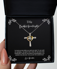 Load image into Gallery viewer, To My Granddaughter Gifts, I Am So Proud Of You, Cross Dancing Necklace For Women, Birthday Jewelry Gifts From Grandma

