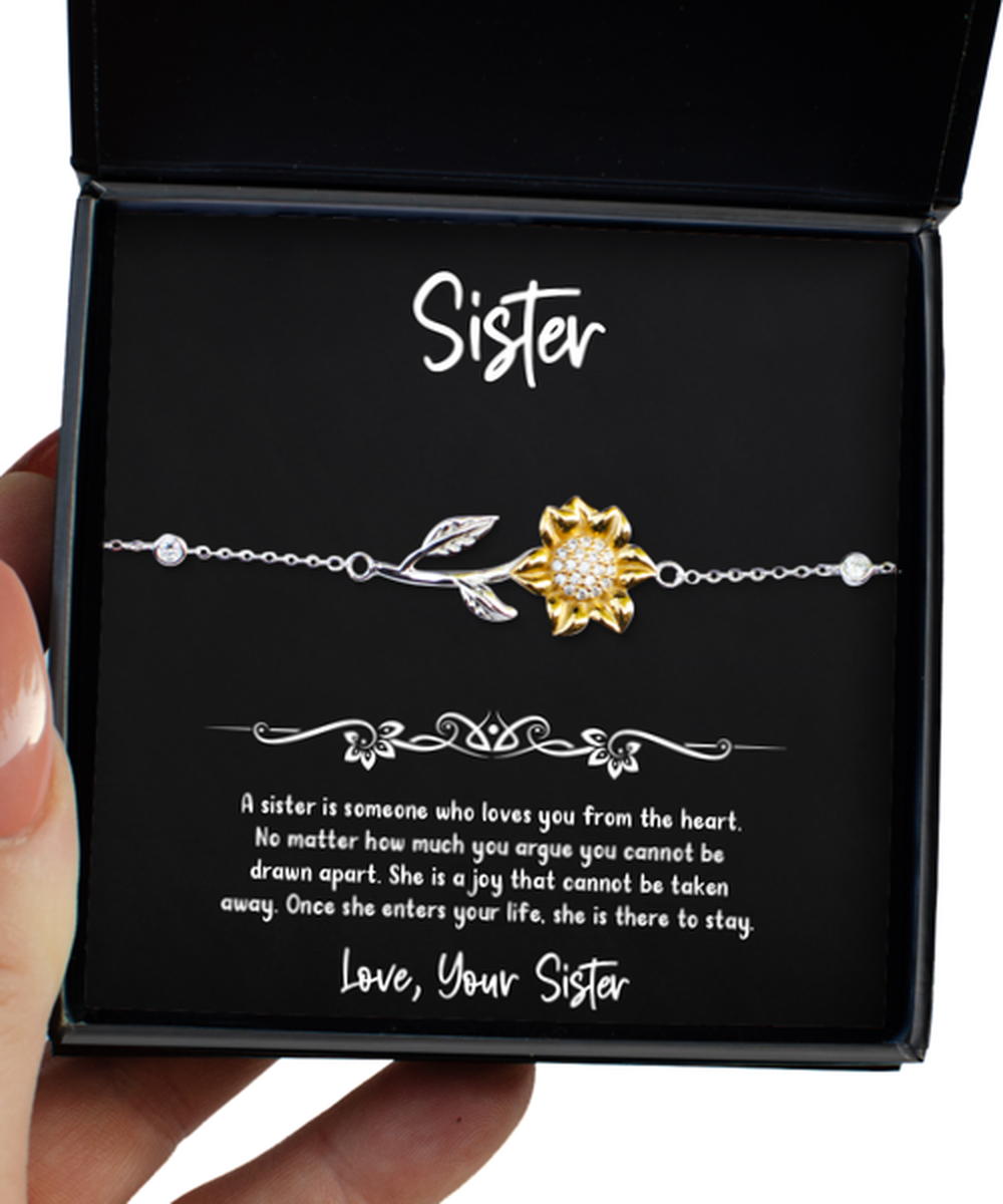 To My Sister Gifts, A Joy That Cannot Be Taken, Sunflower Bracelet For Women, Birthday Jewelry Gifts From Sister