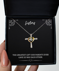 Load image into Gallery viewer, To My Sister Gifts, The Greatest Gift, Cross Dancing Necklace For Women, Birthday Jewelry Gifts From Sister
