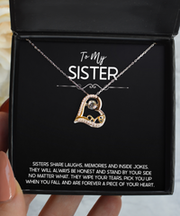 Load image into Gallery viewer, To My Sister Gifts, Sister Share Laughs, Love Dancing Necklace For Women, Birthday Jewelry Gifts From Sister
