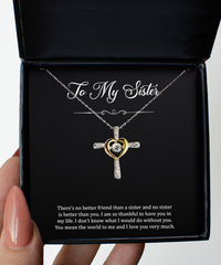 Load image into Gallery viewer, To My Sister Gifts, I Am Thankful To Have You, Cross Dancing Necklace For Women, Birthday Jewelry Gifts From Sister
