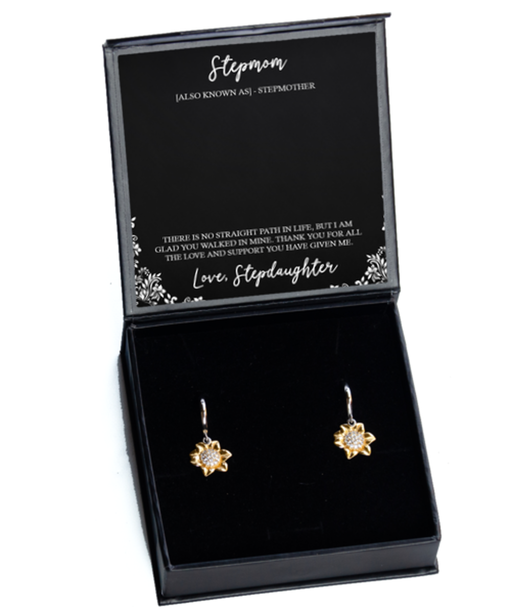 To My Stepmom Gifts, Thank You For All The Love, Sunflower Earrings For Women, Birthday Mothers Day Present From Stepdaughter
