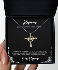 Load image into Gallery viewer, To My Stepmom Gifts, Thank You For All The Love, Cross Dancing Necklace For Women, Birthday Mothers Day Present From Stepson
