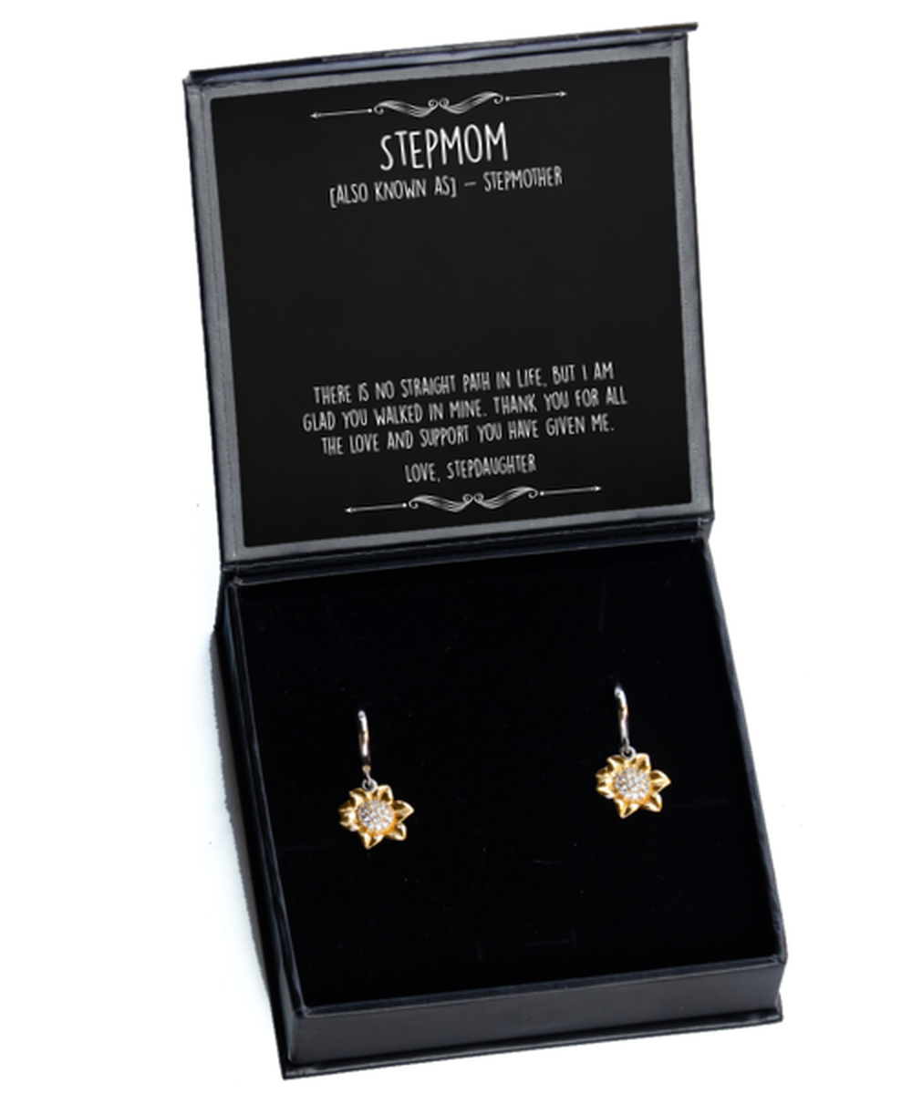 To My Stepmom Gifts, Endless Love And Support, Sunflower Earrings For Women, Birthday Mothers Day Present From Stepdaughter