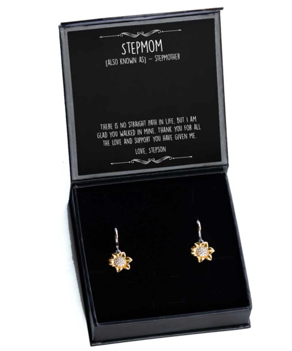 To My Stepmom Gifts, Endless Love And Support, Sunflower Earrings For Women, Birthday Mothers Day Present From Stepson