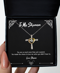 Load image into Gallery viewer, To My Stepmom Gifts, More Than Just A Parent, Cross Dancing Necklace For Women, Birthday Mothers Day Present From Stepson
