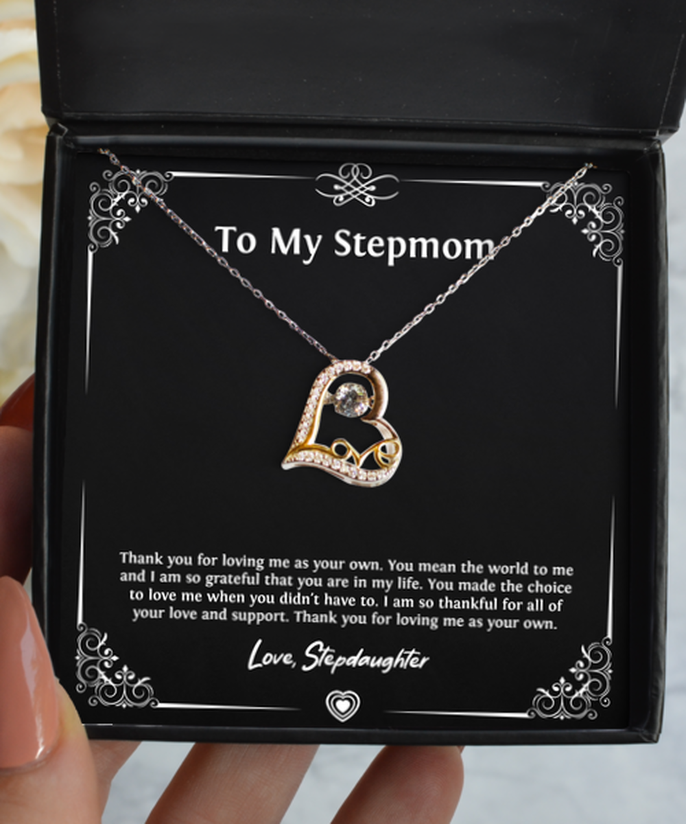 To My Stepmom Gifts, You Mean The World To Me, Love Dancing Necklace For Women, Birthday Mothers Day Present From Stepdaughter