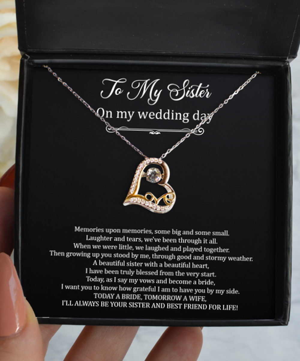 To My Sister Of The Bride Gifts, I Grateful To Have You, Love Dancing Necklace For Women, Wedding Day Thank You Ideas From Bride