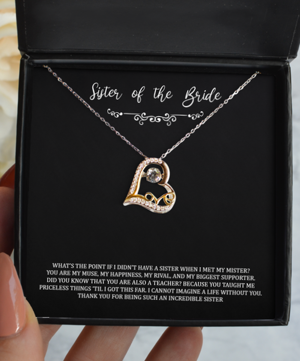 To My Sister Of The Bride Gifts, You Are My Muse, Love Dancing Necklace For Women, Wedding Day Thank You Ideas From Bride
