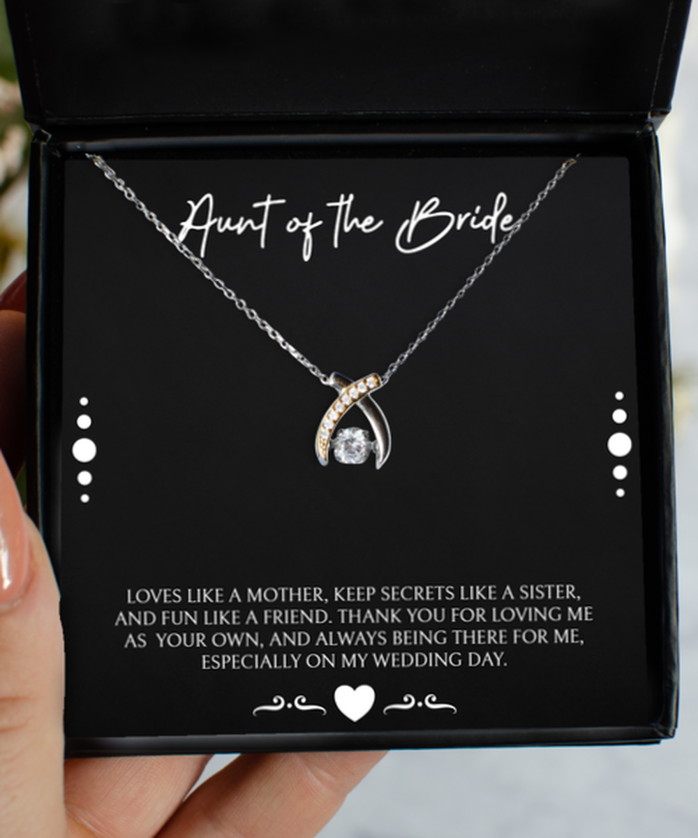Aunt Of The Bride Gifts, Loves Like A Mother, Wishbone Dancing Neckace For Women, Wedding Day Thank You Ideas From Bride