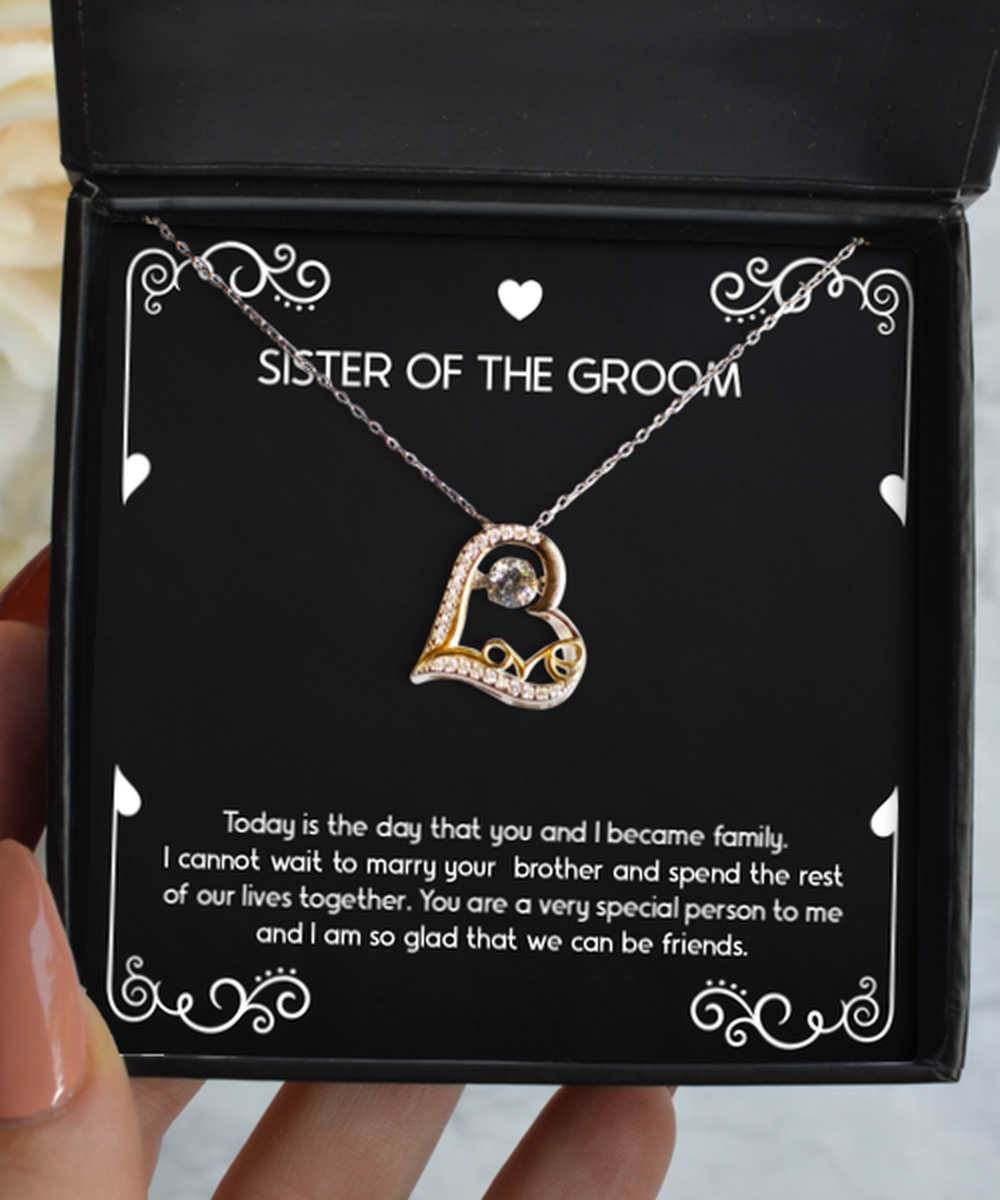 Sister Of The Groom Gifts, You Are Very Special, Love Dancing Necklace For Women, Wedding Day Thank You Ideas From Bride