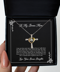 Load image into Gallery viewer, To My Bonus Mom Gifts, I Love You From The Start, Cross Dancing Necklace For Women, Birthday Mothers Day Present From Bonus Daughter
