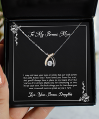 Load image into Gallery viewer, To My Bonus Mom Gifts, I Love You From The Start, Wishbone Dancing Neckace For Women, Birthday Mothers Day Present From Bonus Daughter
