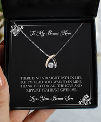 Load image into Gallery viewer, To My Bonus Mom Gifts, Thank You For All The Love, Wishbone Dancing Neckace For Women, Birthday Mothers Day Present From Bonus Son
