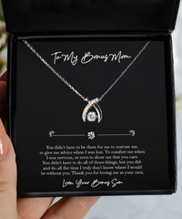 Load image into Gallery viewer, To My Bonus Mom Gifts, Thank You For Loving Me, Wishbone Dancing Neckace For Women, Birthday Mothers Day Present From Bonus Son
