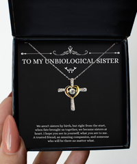 Load image into Gallery viewer, To My Unbiological Sister Gifts, A Trusted Friend, Cross Dancing Necklace For Women, Birthday Jewelry Gifts From Sister-in-law
