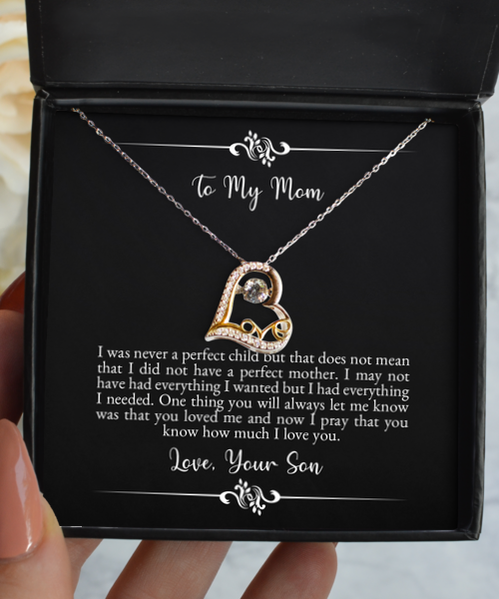 To My Mom Gifts, I Was Never A Perfect Child, Love Dancing Necklace For Women, Birthday Jewelry Gifts From Son
