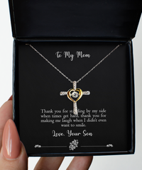 Load image into Gallery viewer, To My Mom Gifts, Thank You For Standing By My Side, Cross Dancing Necklace For Women, Birthday Jewelry Gifts From Son
