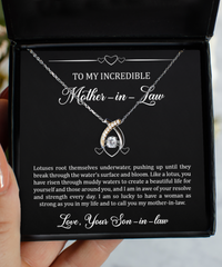 Load image into Gallery viewer, To My Mother-in-law Gifts, Like A Lotus, Wishbone Dancing Neckace For Women, Birthday Mothers Day Present From Son-in-law
