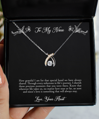 Load image into Gallery viewer, To My NIECE Gifts, How Grateful I Am For That Special Bond, Wishbone Dancing Necklace For Women, Birthday Jewelry Gifts From Aunt
