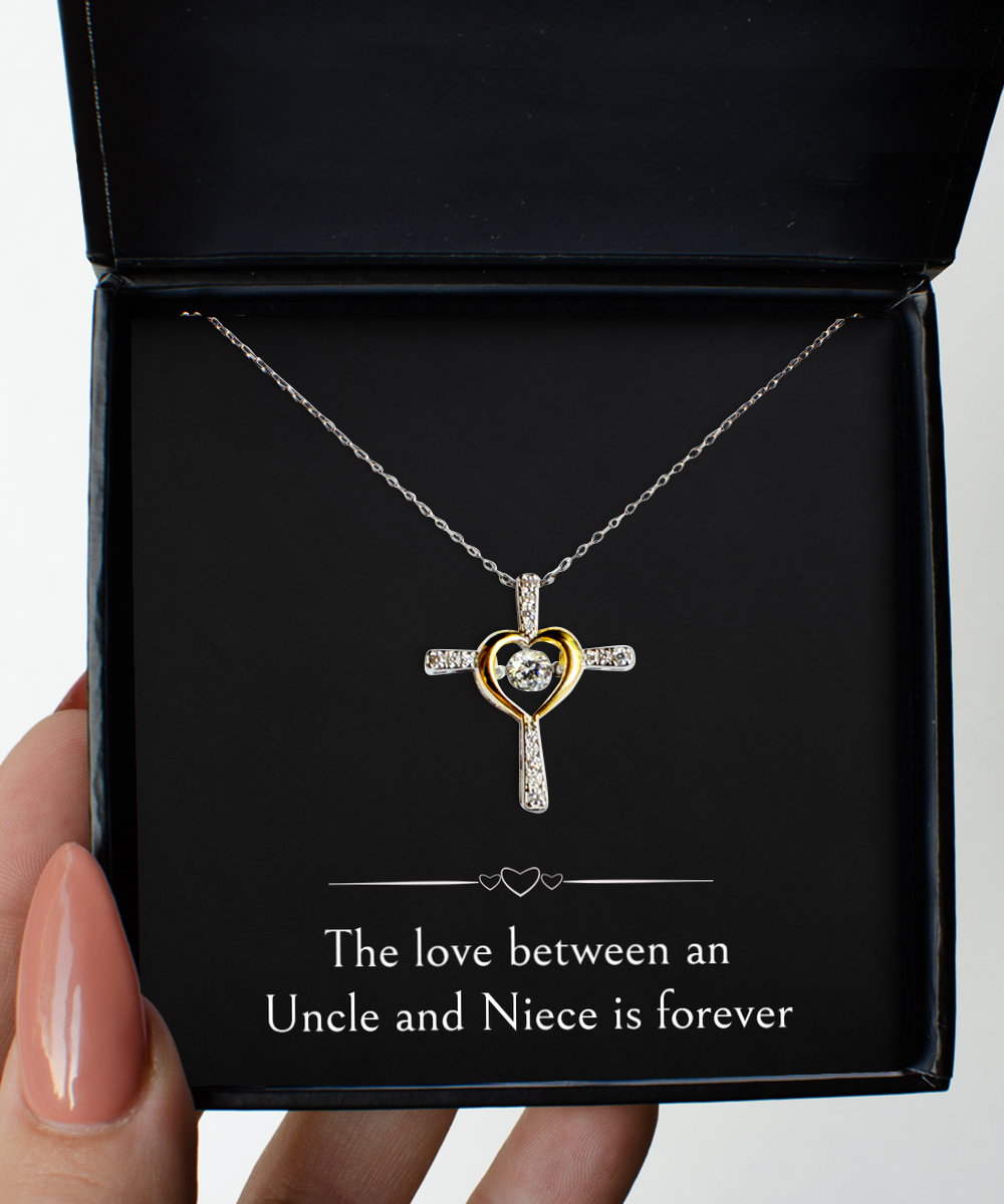 To My Niece Gifts, Uncle And Niece Is Forever, Cross Dancing Necklace For Women, Birthday Jewelry Gifts From Uncle