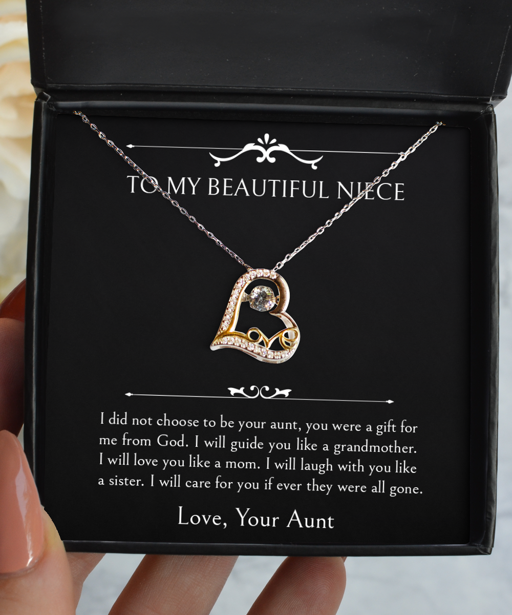 To My Niece Gifts, You Were A Gift For Me From God, Love Dancing Necklace For Women, Birthday Jewelry Gifts From Aunt