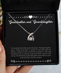 Load image into Gallery viewer, To My Granddaughter   Gifts, Special Bond , Wishbone Dancing Necklace For Women, Birthday Jewelry Gifts From Grandma
