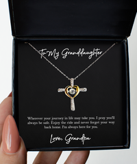 Load image into Gallery viewer, To My Granddaughter   Gifts, I&#39;m Always Be Here For You , Cross Dancing Necklace For Women, Birthday Jewelry Gifts From Grandpa
