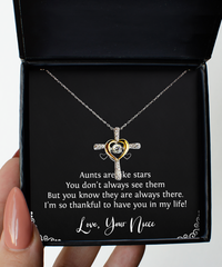 Load image into Gallery viewer, To My Aunt Gifts, Aunts Are Like Stars, Cross Dancing Necklace For Women, Aunt Birthday Jewelry Gifts From Niece
