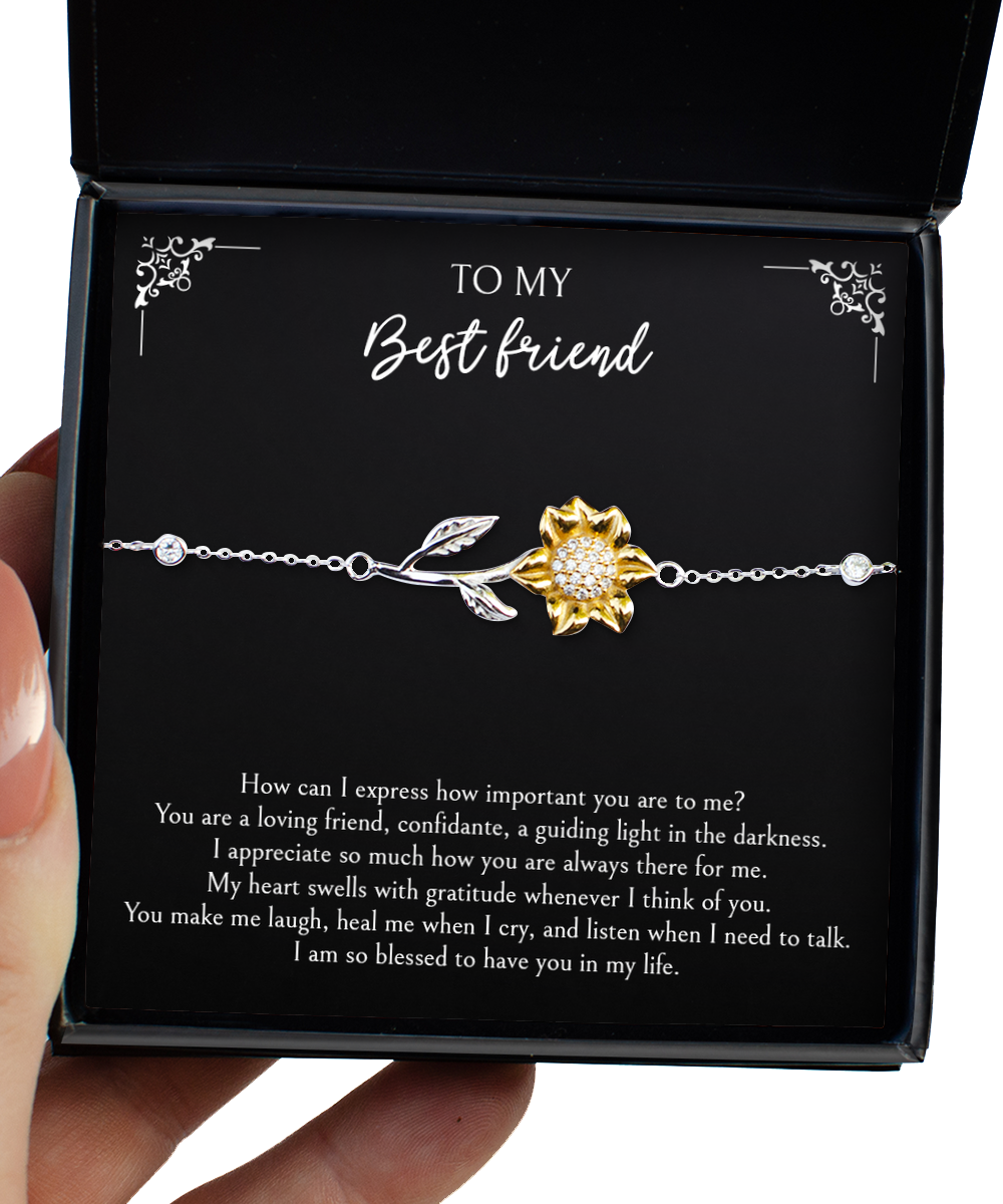 To My Best Friend  Gifts, I Am So Blessed, Sunflower Bracelet For Women, Birthday Jewelry Gifts From Soul Sister