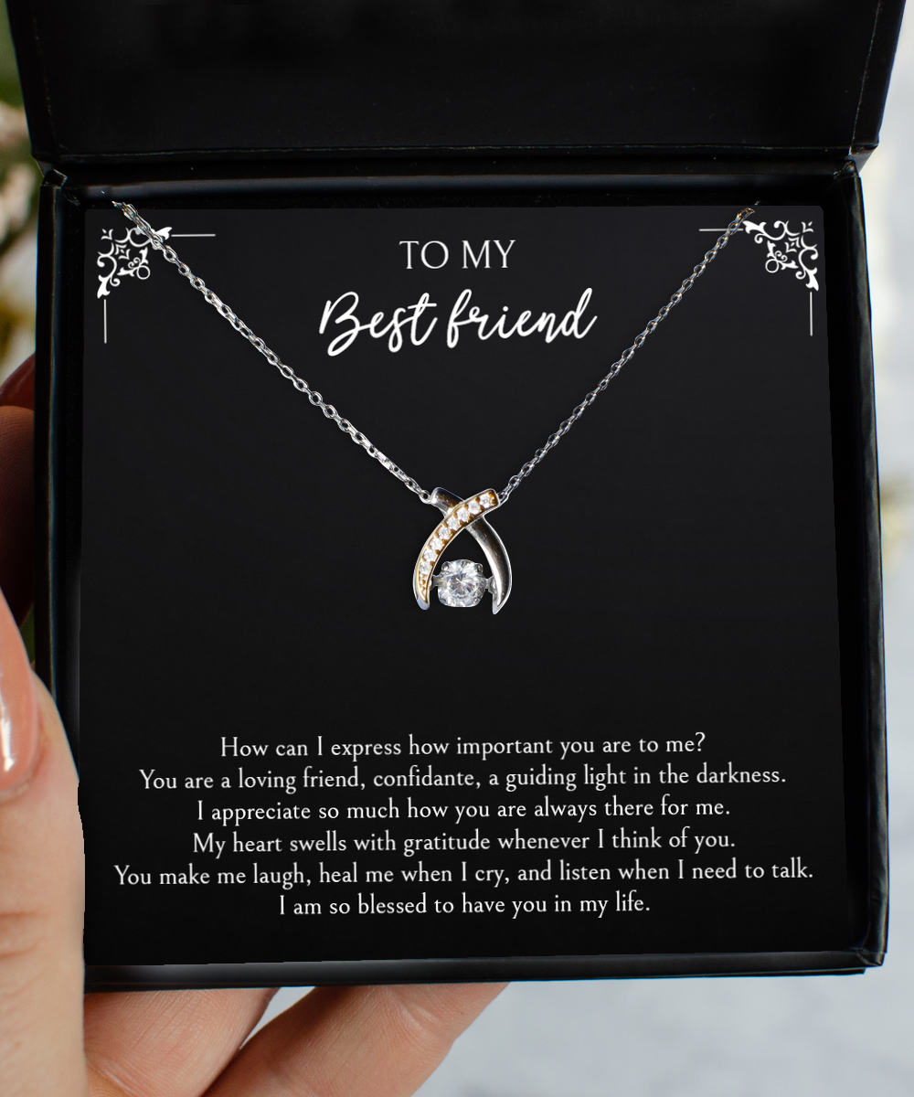 To My Best Friend  Gifts, I Am So Blessed, Wishbone Dancing Necklace For Women, Birthday Jewelry Gifts From Soul Sister