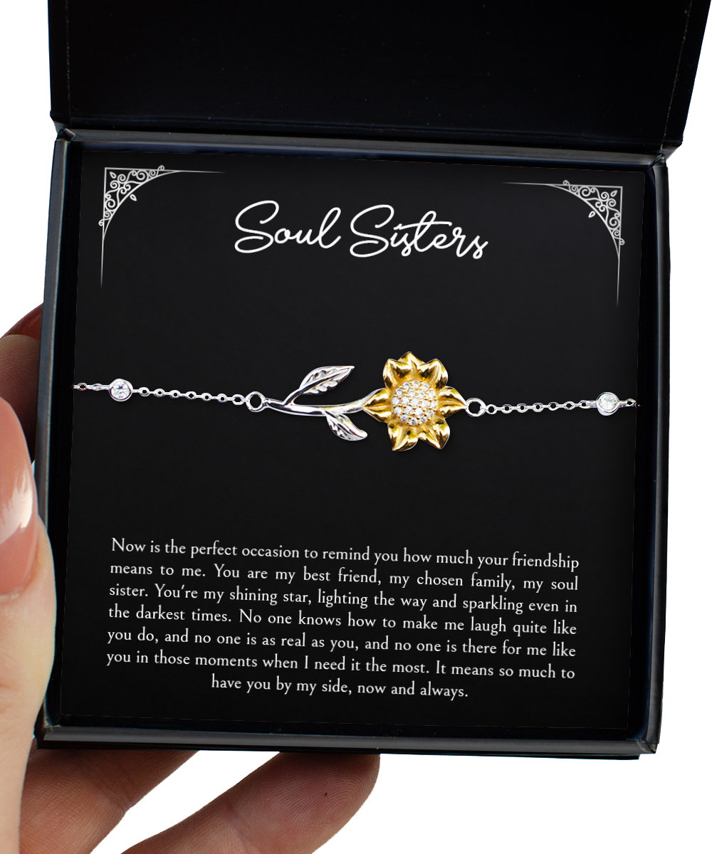 To My Best Friend  Gifts, Soul Sisters, Sunflower Bracelet For Women, Birthday Jewelry Gifts From Soul Sister