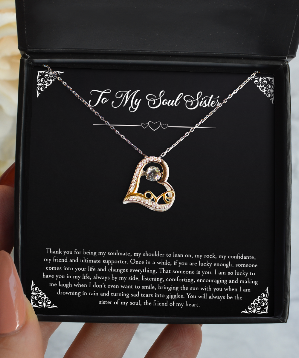 To My Best Friend  Gifts, To My Soul Sister, Love Dancing Necklace For Women, Birthday Jewelry Gifts From Soul Sister