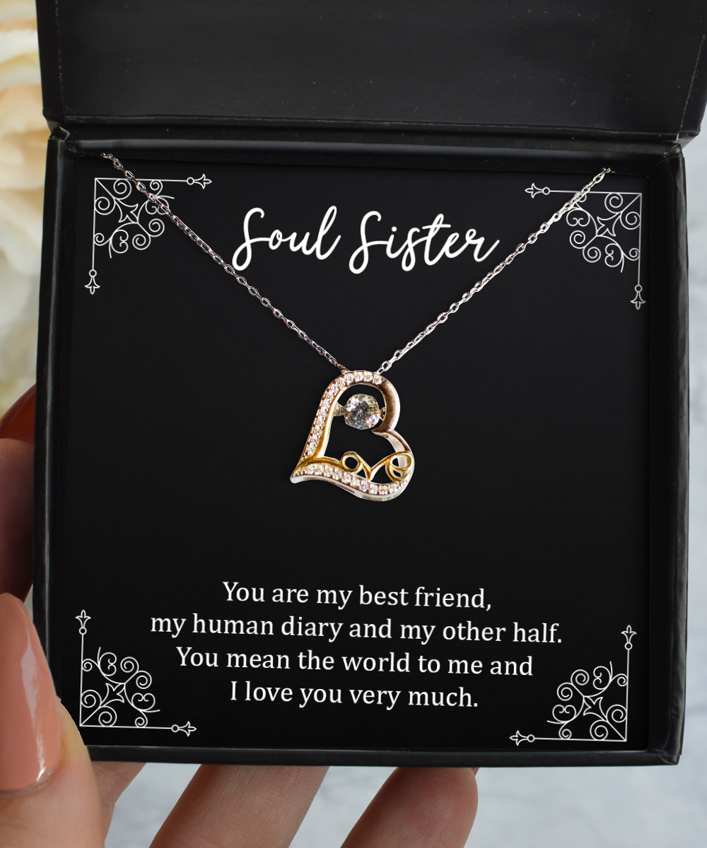 To My Best Friend  Gifts, You Mean The World To Me, Love Dancing Necklace For Women, Birthday Jewelry Gifts From Soul Sister