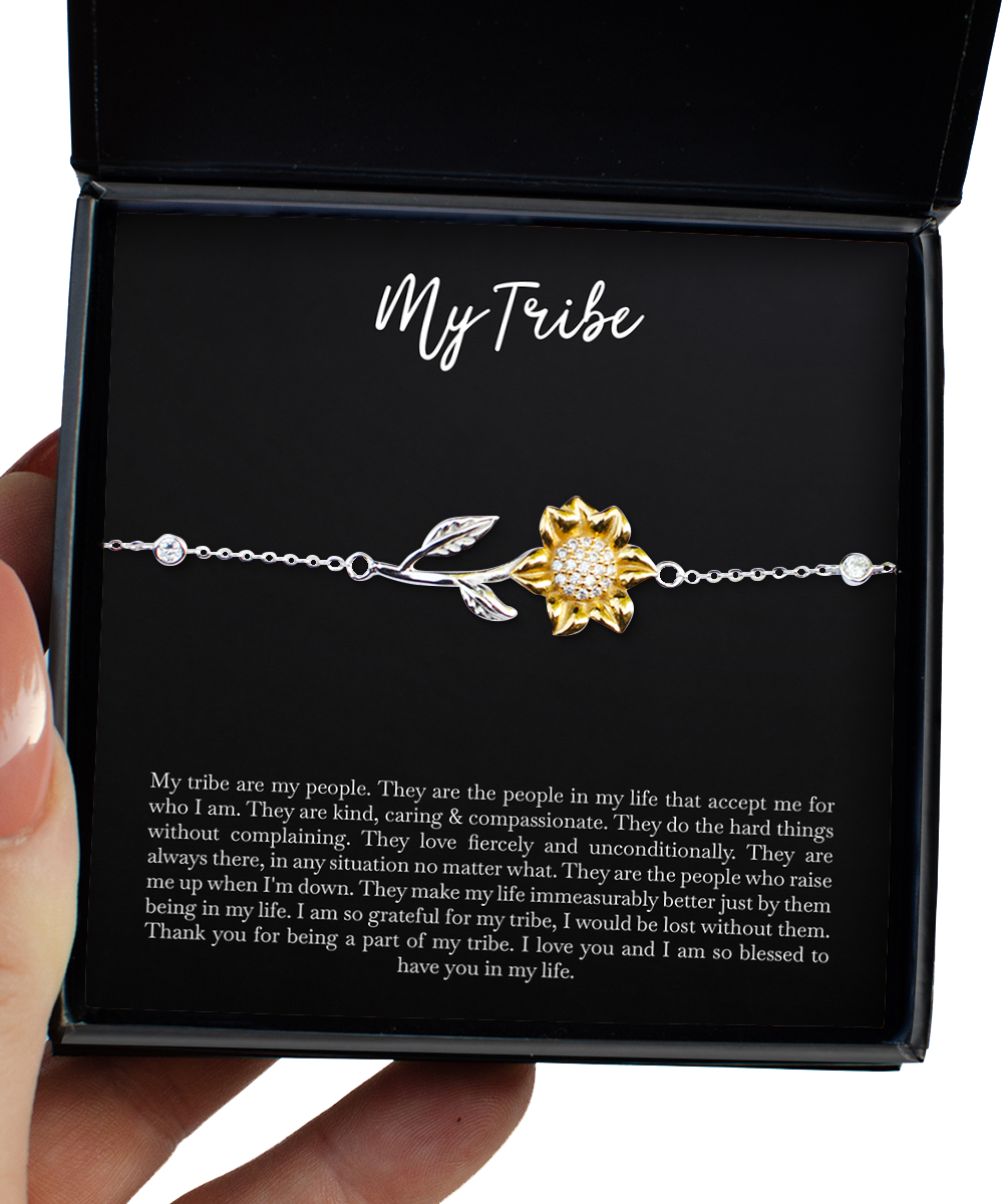 To My Best Friend  Gifts, My Tribe , Sunflower Bracelet For Women, Birthday Jewelry Gifts From Soul Sister