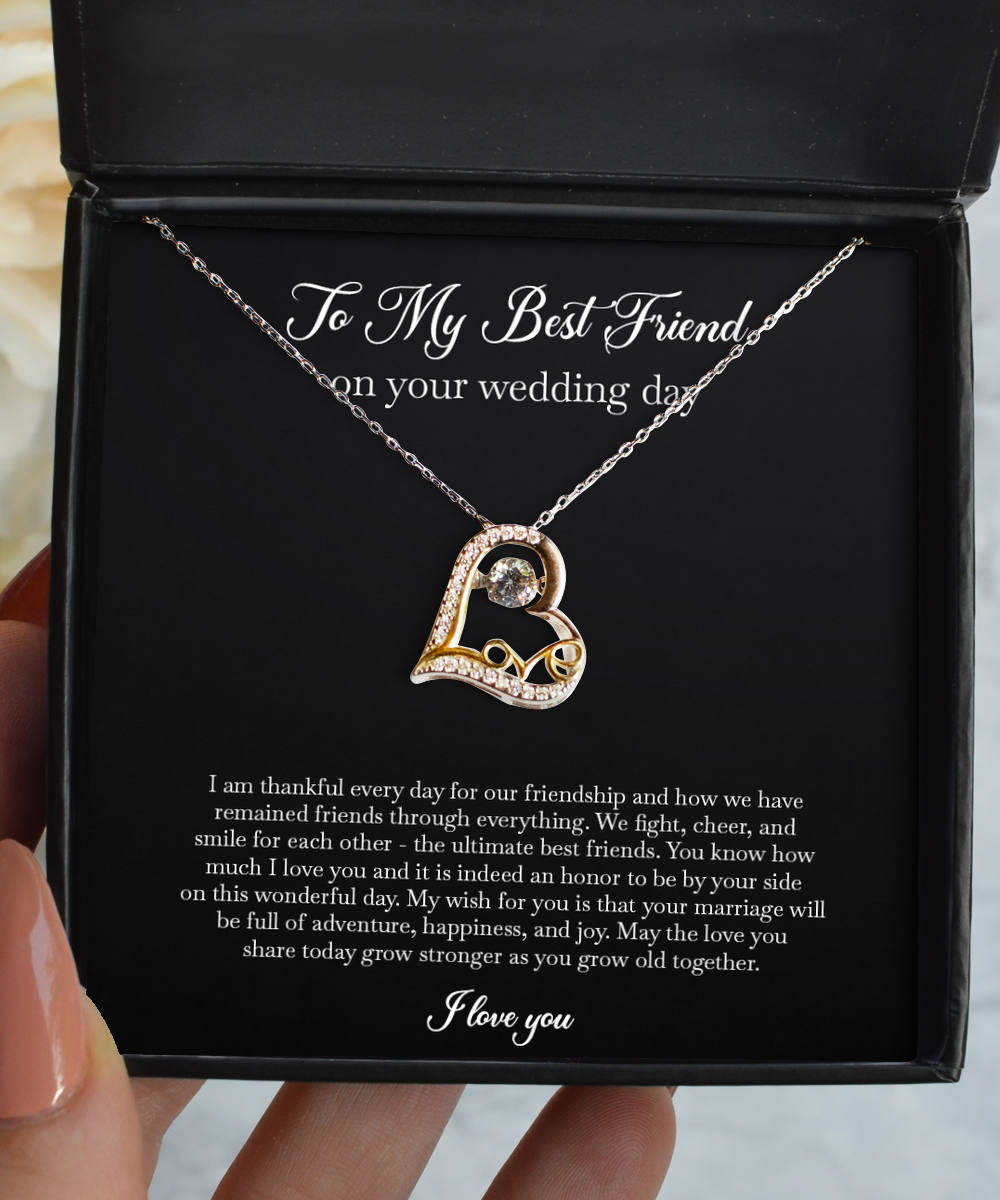 Bride Gifts, I Am Thankful Every Day For Our Friendship, Love Dancing Necklace For Women, Wedding Day Thank You Ideas From Best Friend
