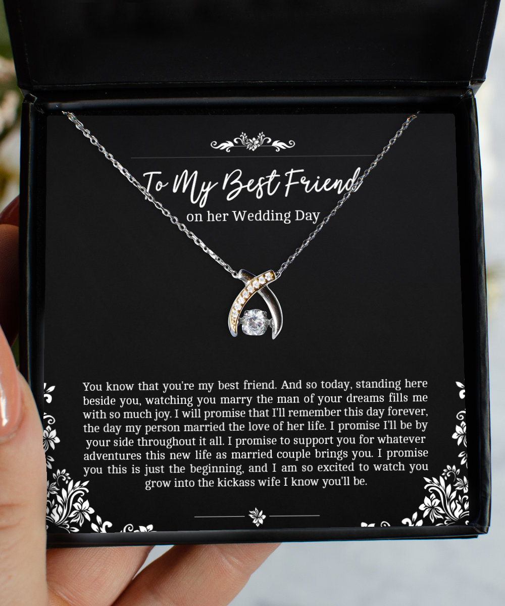 Bride Gifts, You Know That You're My Best Friend, Wishbone Dancing Neckace For Women, Wedding Day Thank You Ideas From Best Friend