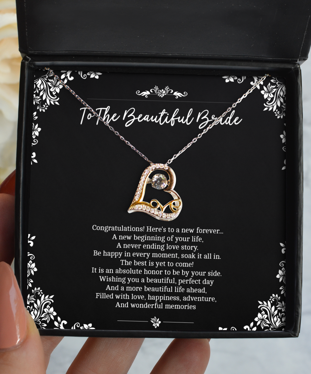 Bride Gifts, Congratulations, Love Dancing Necklace For Women, Wedding Day Thank You Ideas From Best Friend