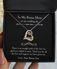 Load image into Gallery viewer, To My Bonus Mom Gifts, There Is No Straight Path In Life, Love Dancing Necklace For Women, Birthday Jewelry Gifts From Bonus Son
