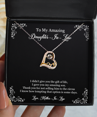 Load image into Gallery viewer, To My Daughter in Law Gifts, I Didn&#39;t Give You The Gift of Life, Love Dancing Necklace For Women, Birthday Jewelry Gifts From Mother-in-law
