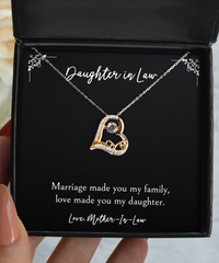Load image into Gallery viewer, To My Daughter in Law Gifts, Love Made You My Daughter, Love Dancing Necklace For Women, Birthday Jewelry Gifts From Mother-in-law
