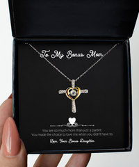 Load image into Gallery viewer, To My Bonus Mom Gifts, More Than Just A Parent, Cross Dancing Necklace For Women, Birthday Mothers Day Present From Bonus Daughter
