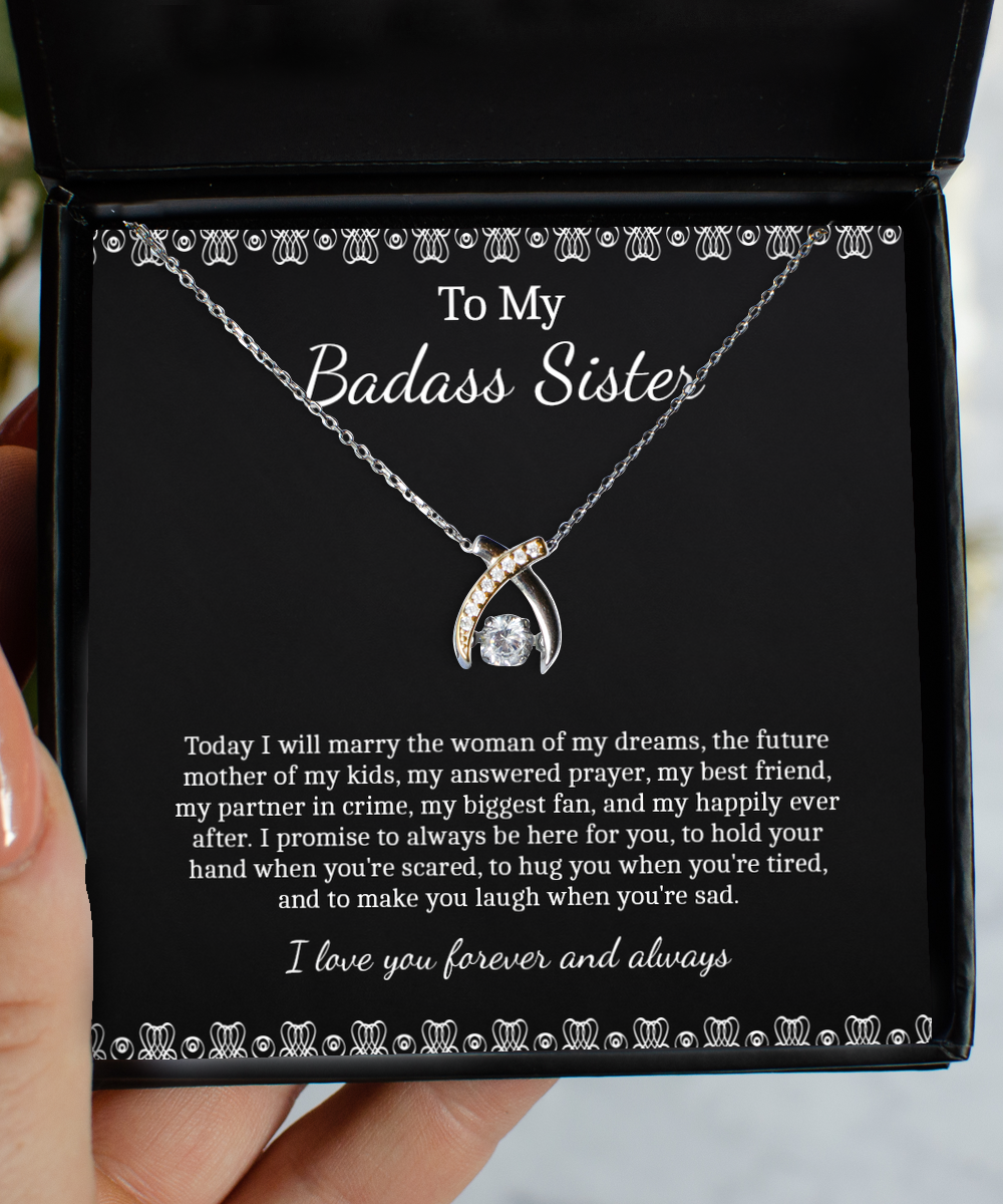 To My Bride Gifts, I Love You Forever And Always, Wishbone Dancing Neckace For Women, Wedding Day Thank You Ideas From Groom