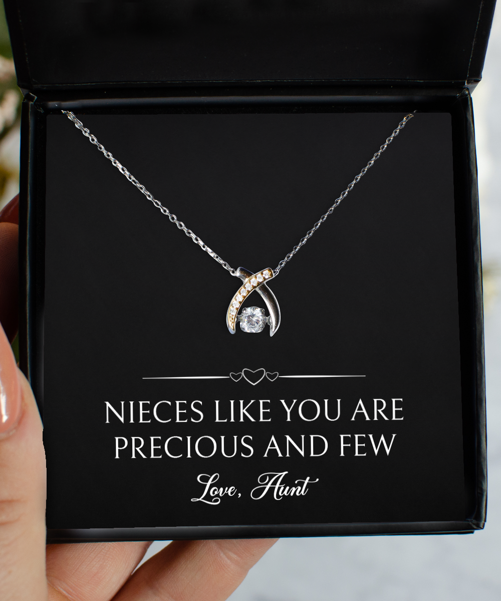 To My Niece  Gifts, You Are My Precious, Wishbone Dancing Neckace For Women, Niece  Birthday Jewelry Gifts From Aunt