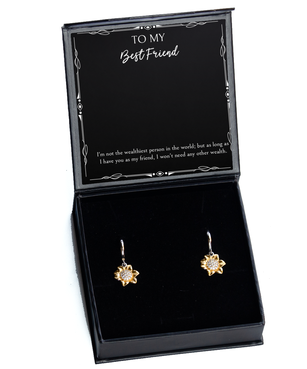 To My Friend Gifts, As Long As I Have You As My Friend, Sunflower Earrings For Women, Birthday Jewelry Gifts From Bestie