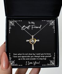 Load image into Gallery viewer, To My Friend Gifts, I Love You, Cross Dancing Necklace For Women, Birthday Jewelry Gifts From Bestie
